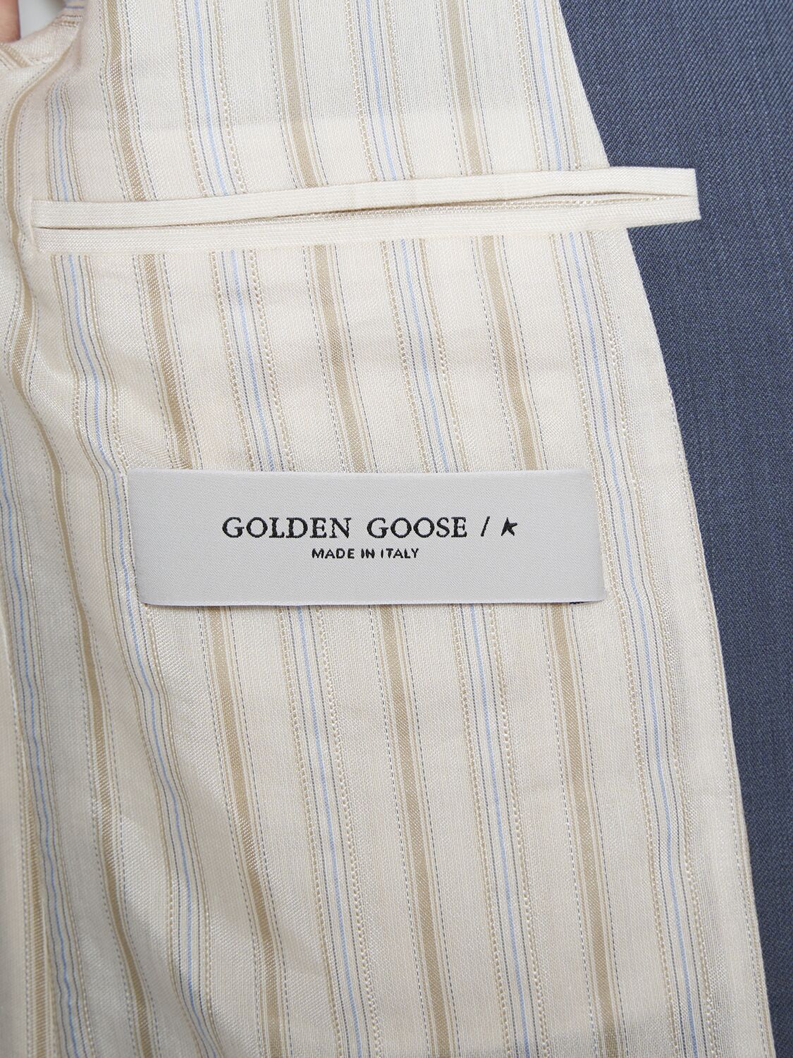 Shop Golden Goose Journey Double Breast Wool Blazer In Blue