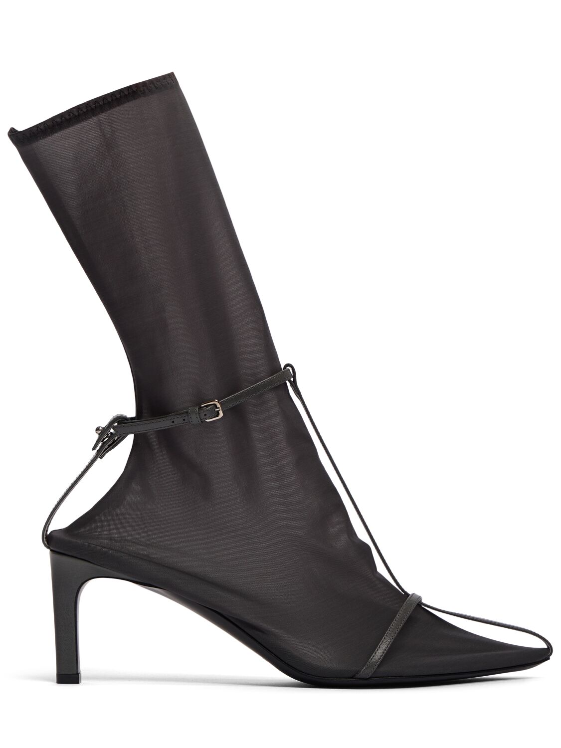 Image of 65mm Mesh & Leather Ankle Boots