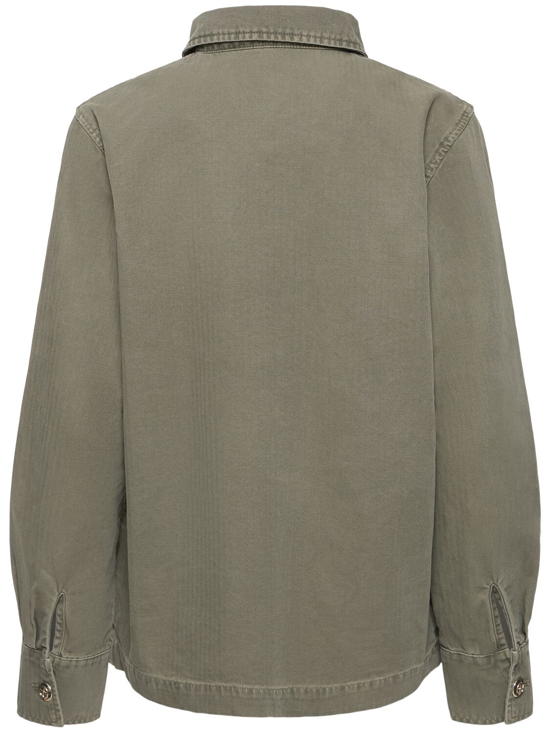Shop Anine Bing Corey Cotton Jacket In Army Green