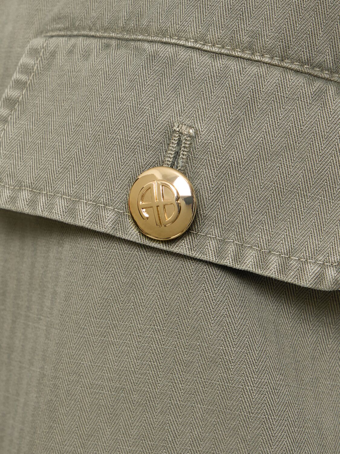 Shop Anine Bing Corey Cotton Jacket In Army Green