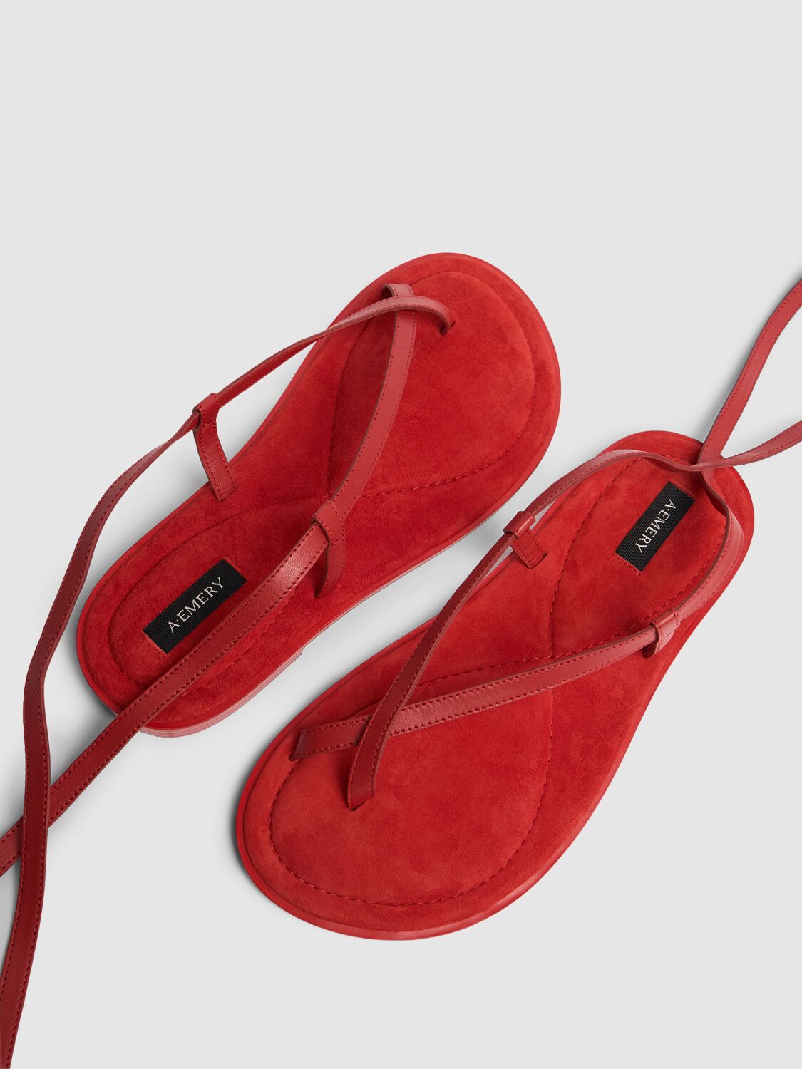 Shop A.emery 10mm Elliot Suede Sandals In Red