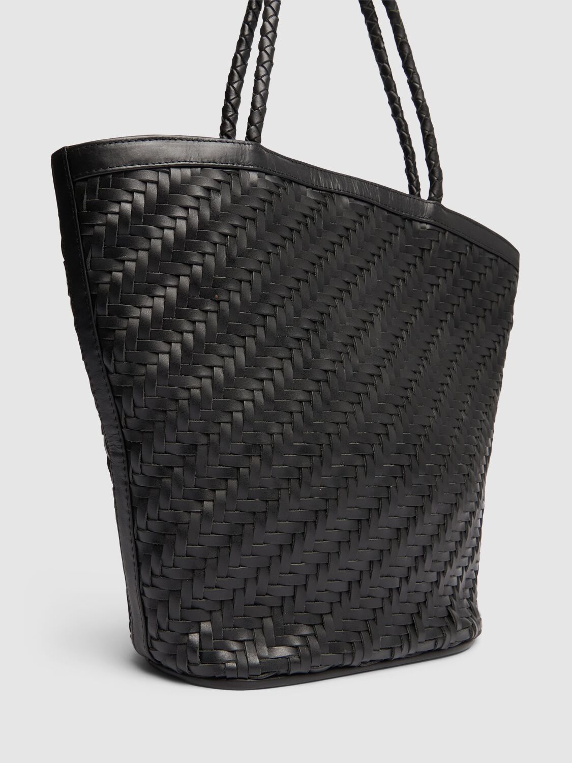 Shop Bembien Jeanne Handwoven Leather Shoulder Bag In Black