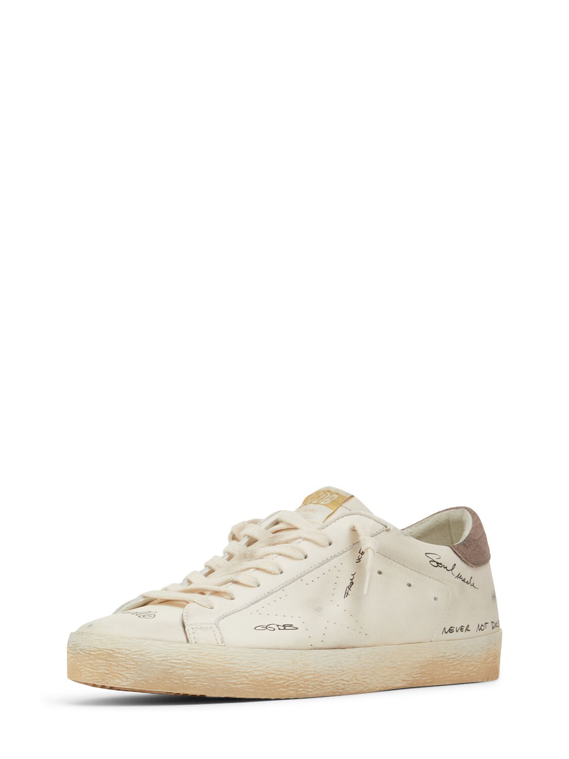 Shop Golden Goose Super Star Sneakers In White/cinder