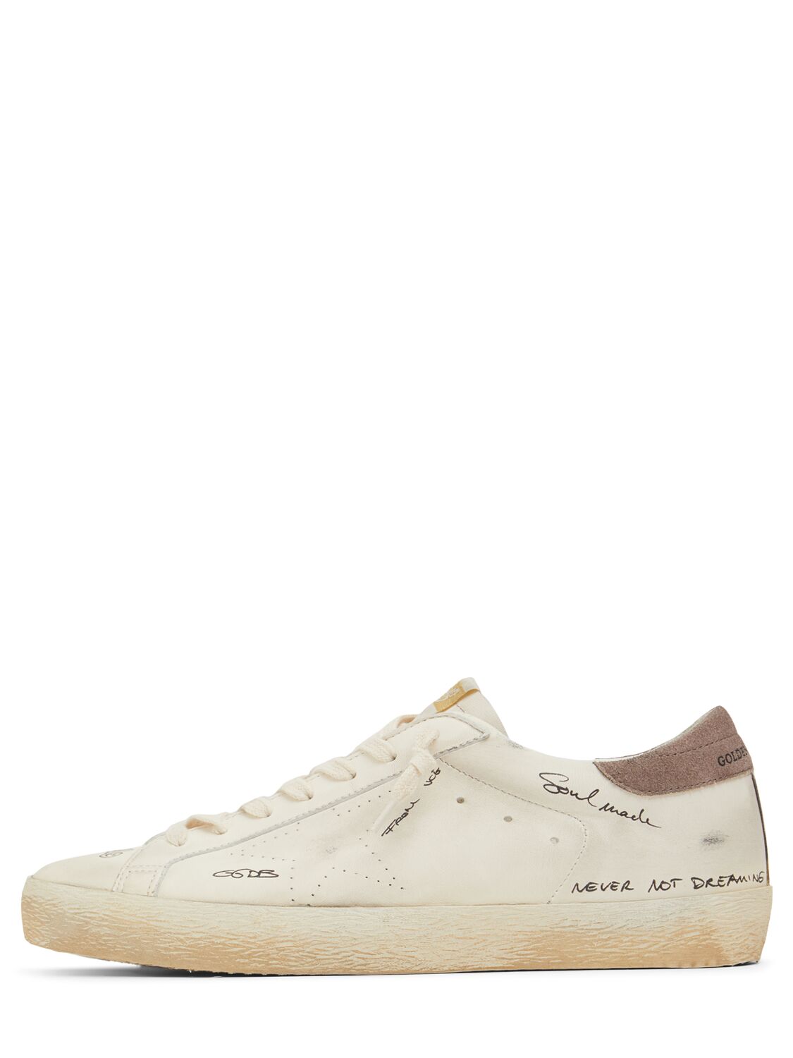 Shop Golden Goose Super Star Sneakers In White/cinder