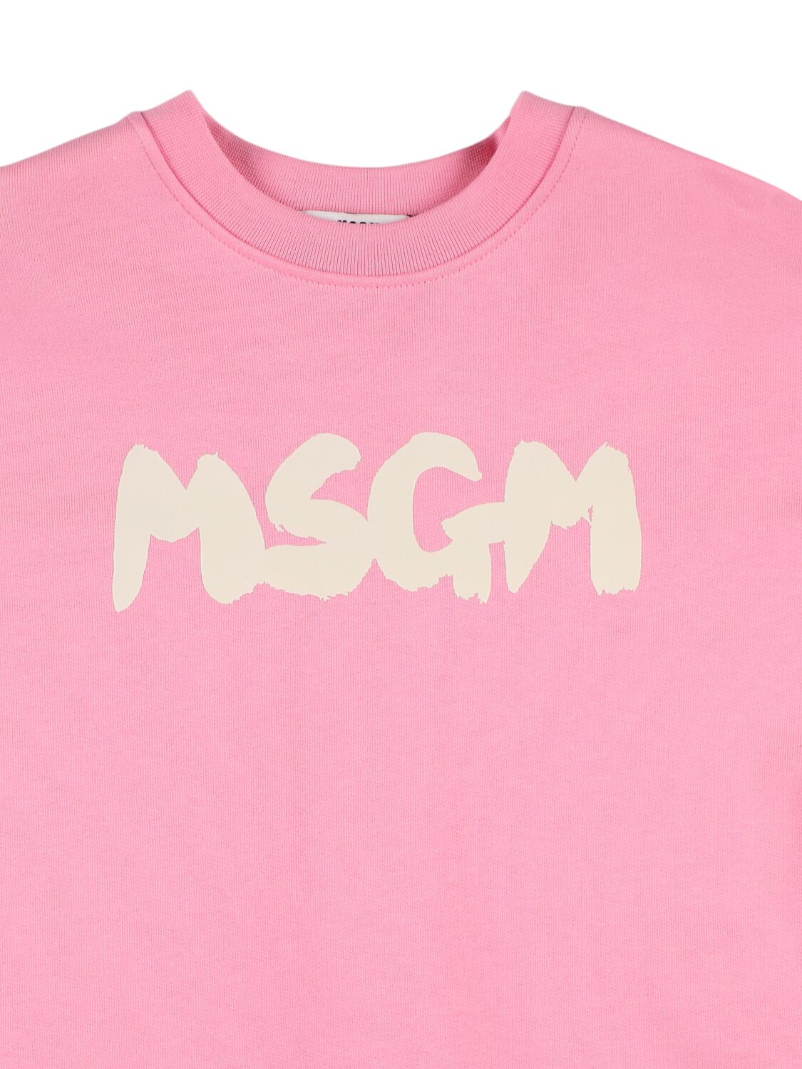 Shop Msgm Cotton Sweatshirt Dress In Pink