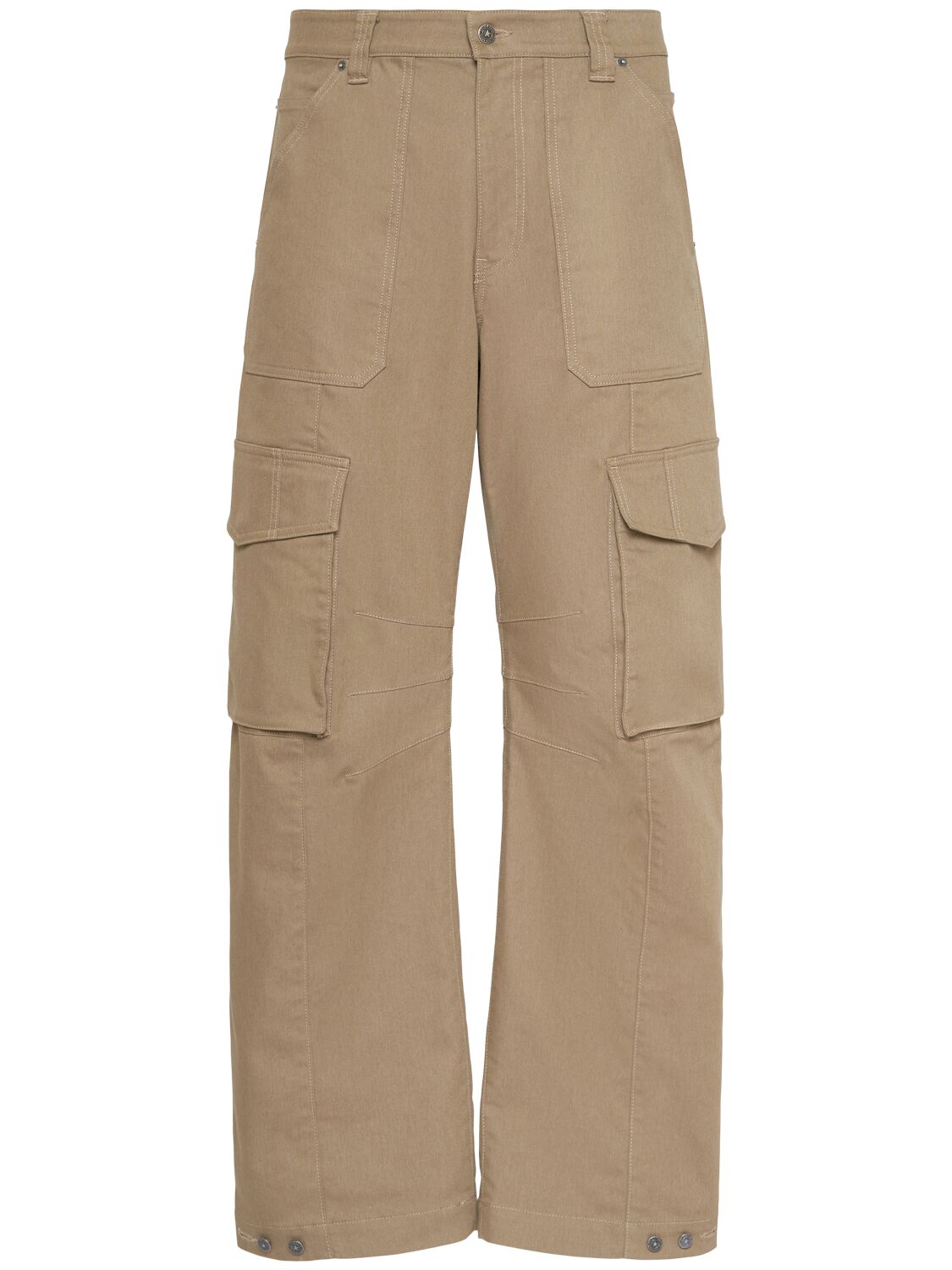 Golden Goose Golden Cotton Blend Cargo Pants In Khaki/beige