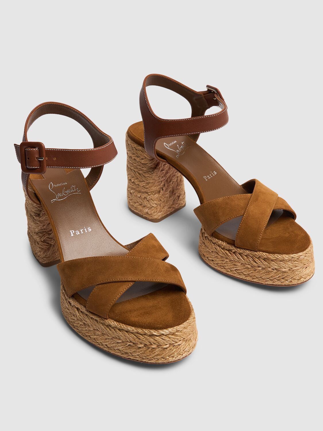 Shop Christian Louboutin 70mm Calakala Suede Sandals In Tan