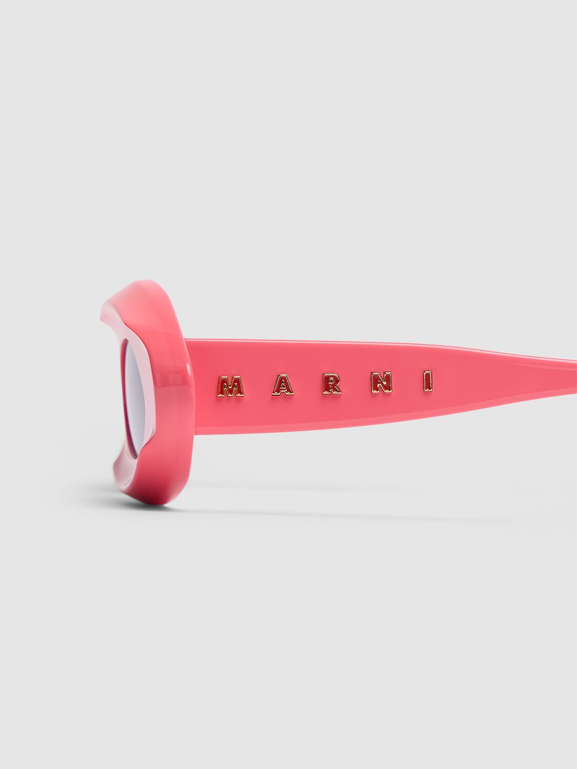 Shop Marni Dark Doodad Pink Acetate Sunglasses In Pink,blue