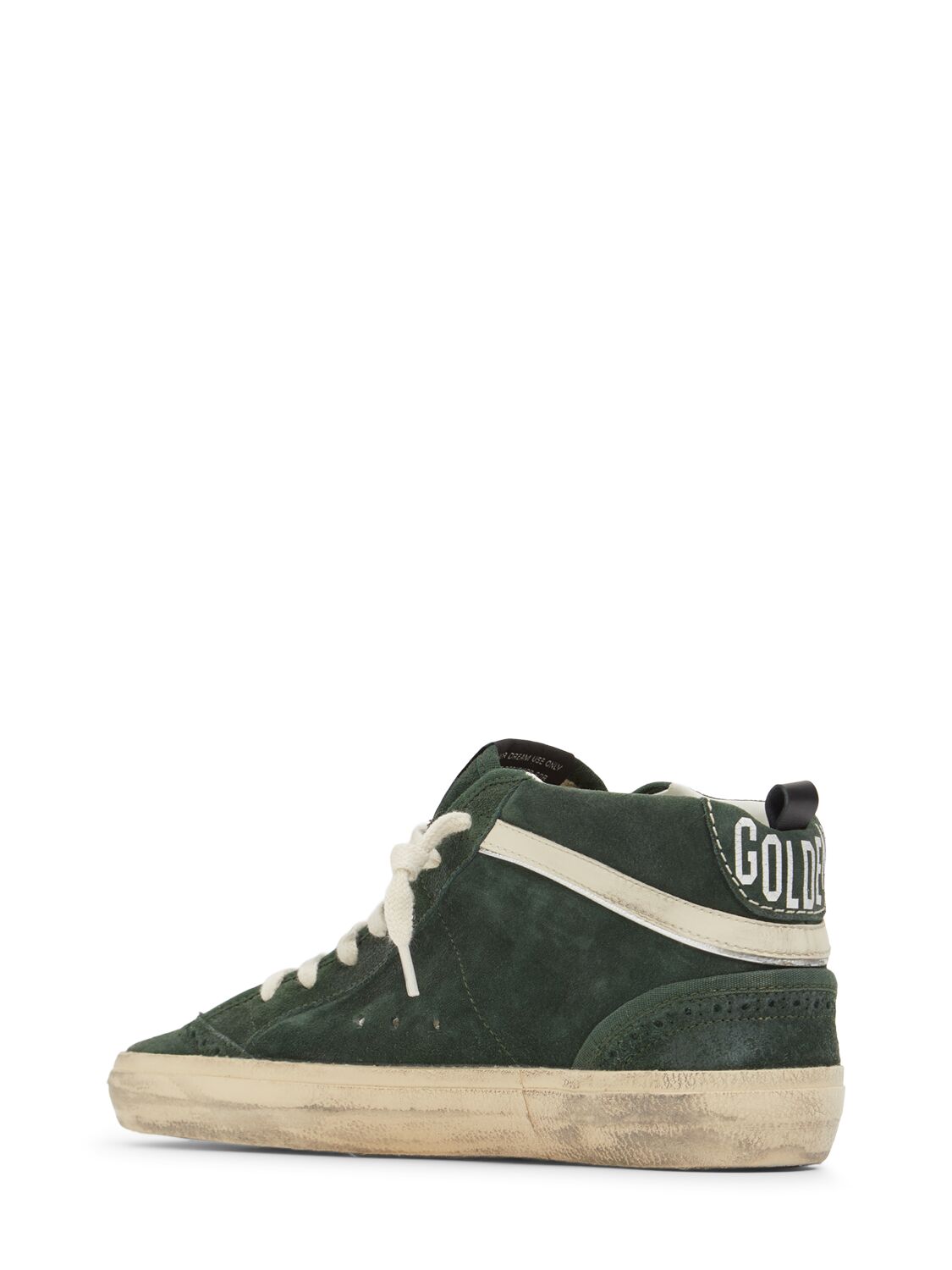 Shop Golden Goose 20mm Mid Star Suede Sneakers In Green/silver