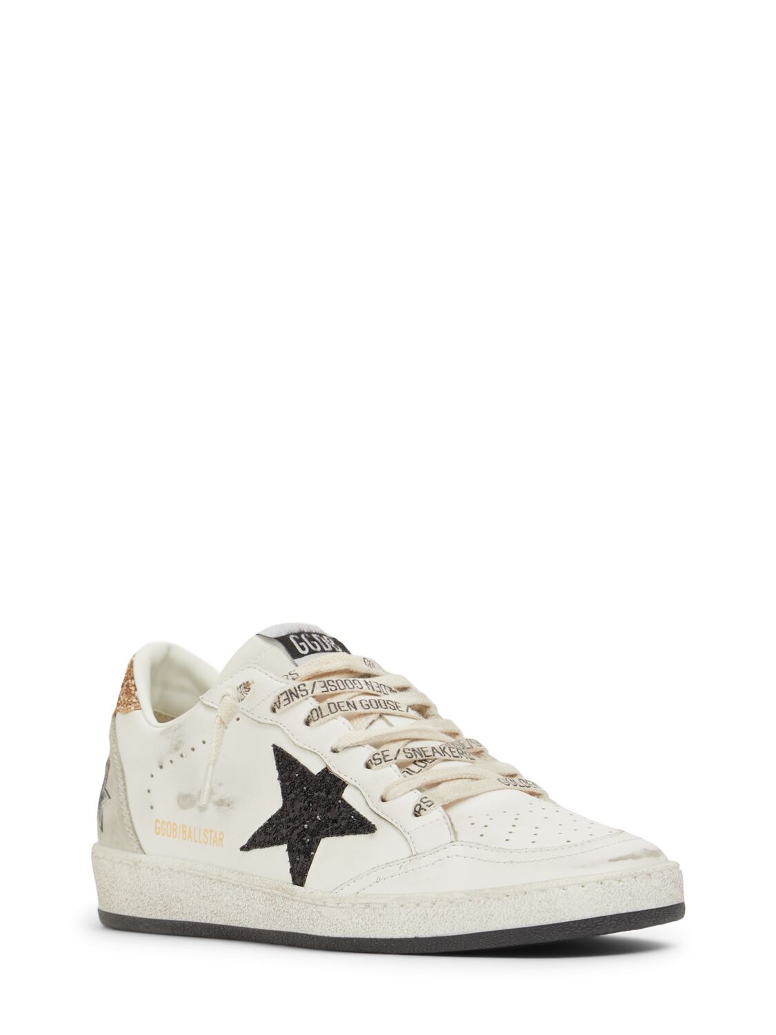 Shop Golden Goose 20mm Ballstar Leather Sneakers In White