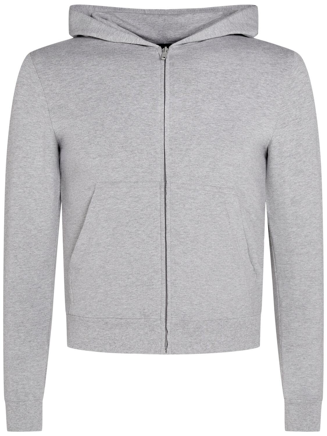 Balenciaga Logo Stretch Cotton Hoodie In Gray