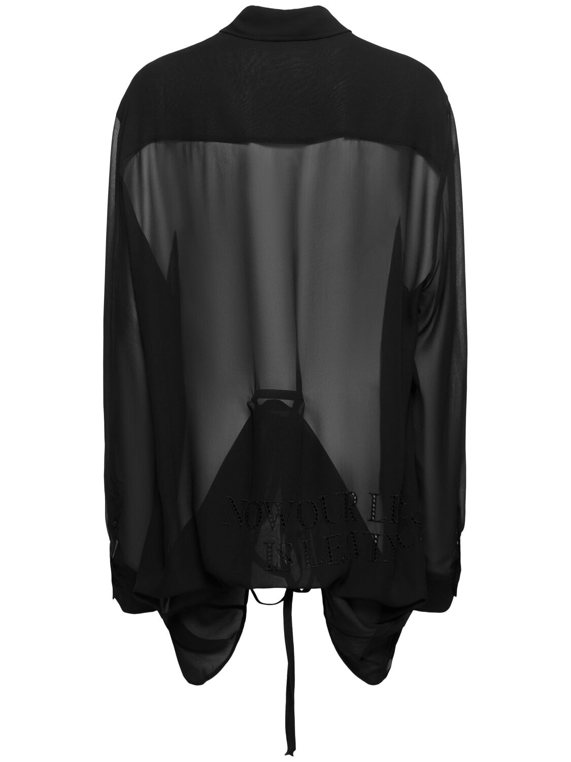 Shop Ann Demeulemeester Valere Silk Relax Fit Shirt In Black