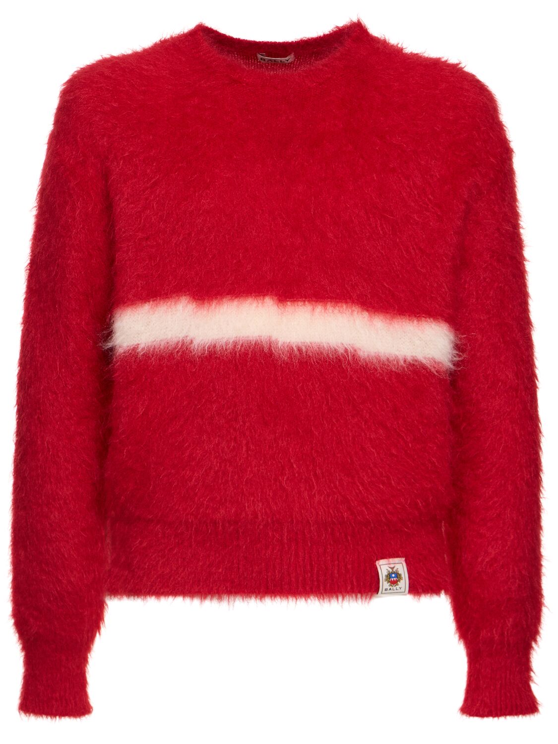 Bally Mohair Blend Knit Sweater In Red