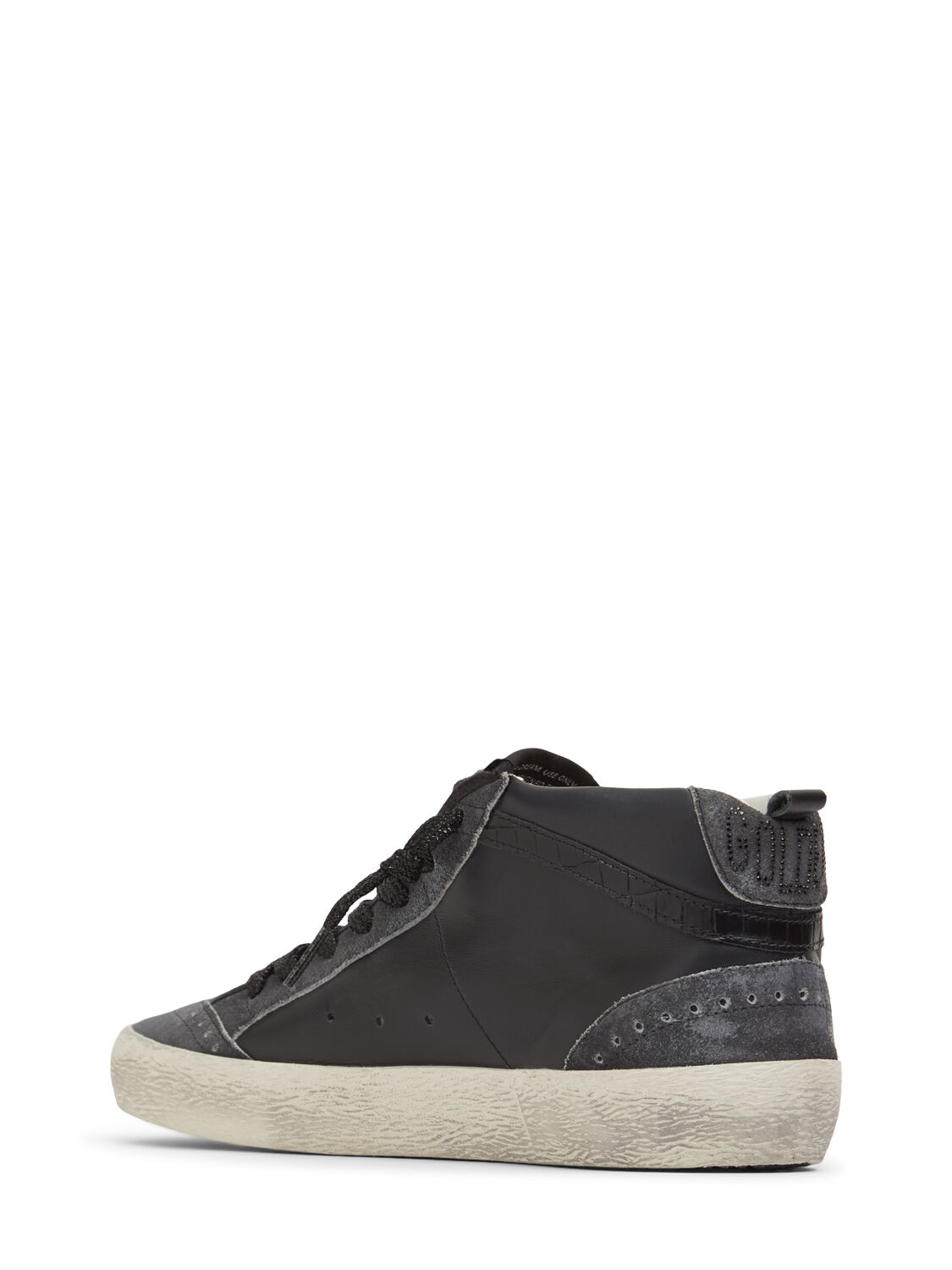 Shop Golden Goose 20mm Mid Star Leather Sneakers In Black