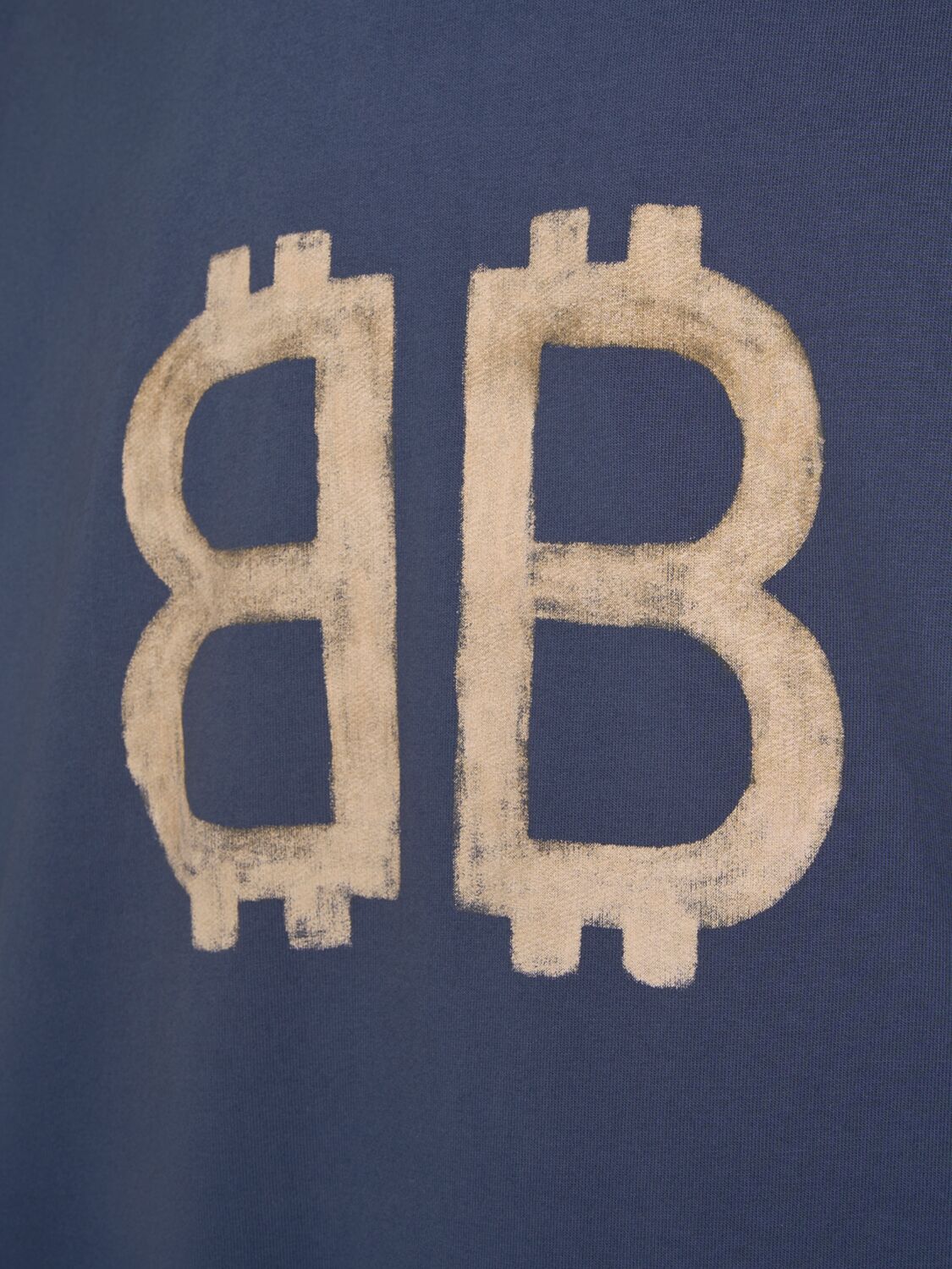 Shop Balenciaga Crypto Print Vintage Cotton T-shirt In Washed Blue