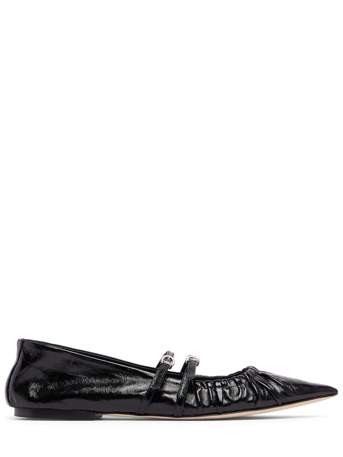 Msgm 5mm Naplak Ballerina Flats In Black