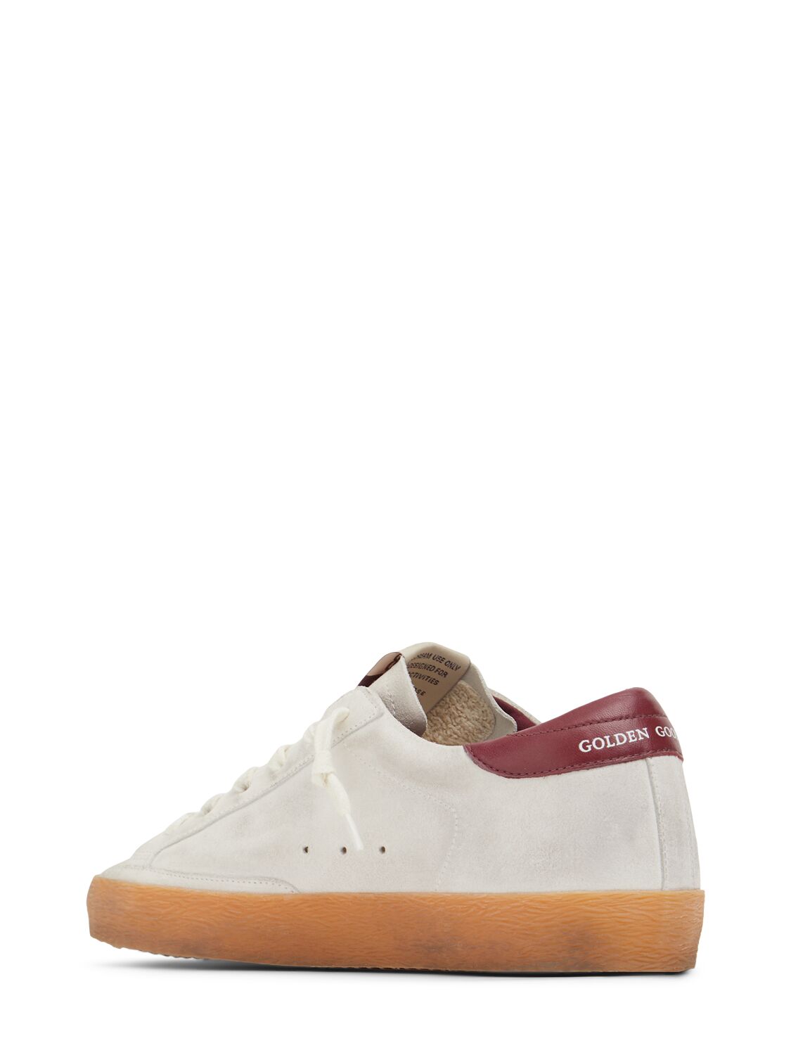 Shop Golden Goose 20mm Super-star Suede Sneakers In White/bordeaux