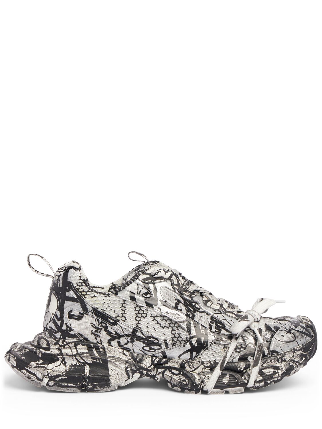 Balenciaga Track Graffiti Sneakers In White,black
