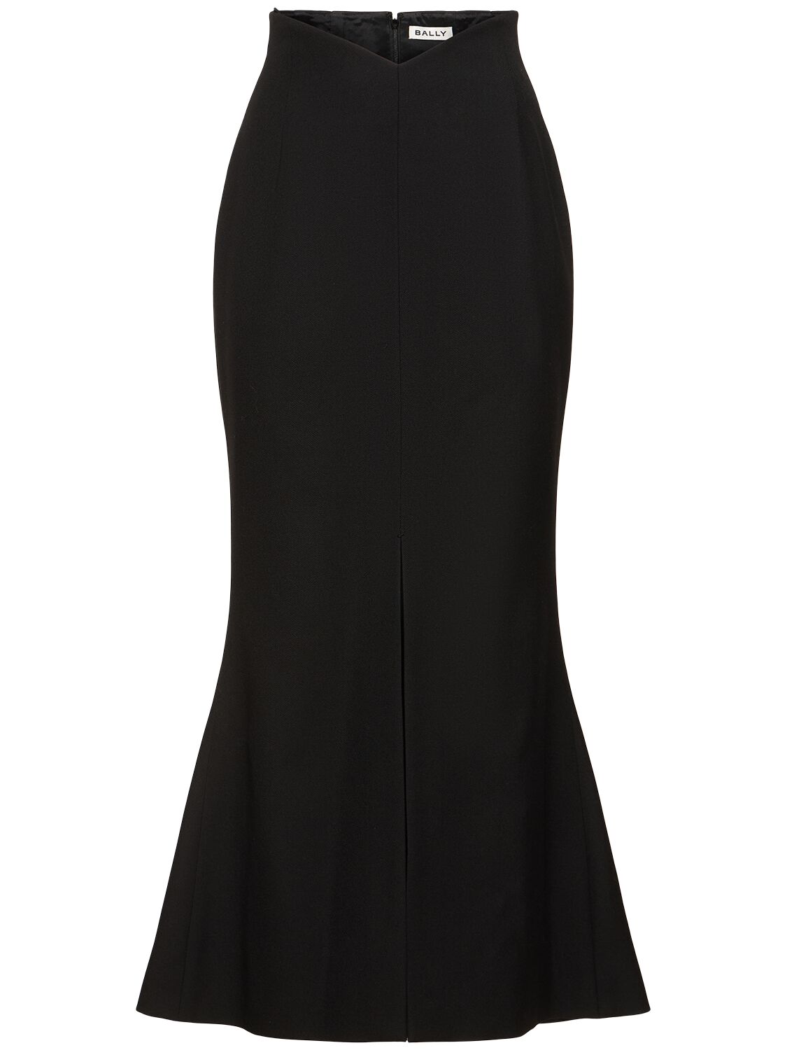 Bally Wool Blend Midi Skirt In Black