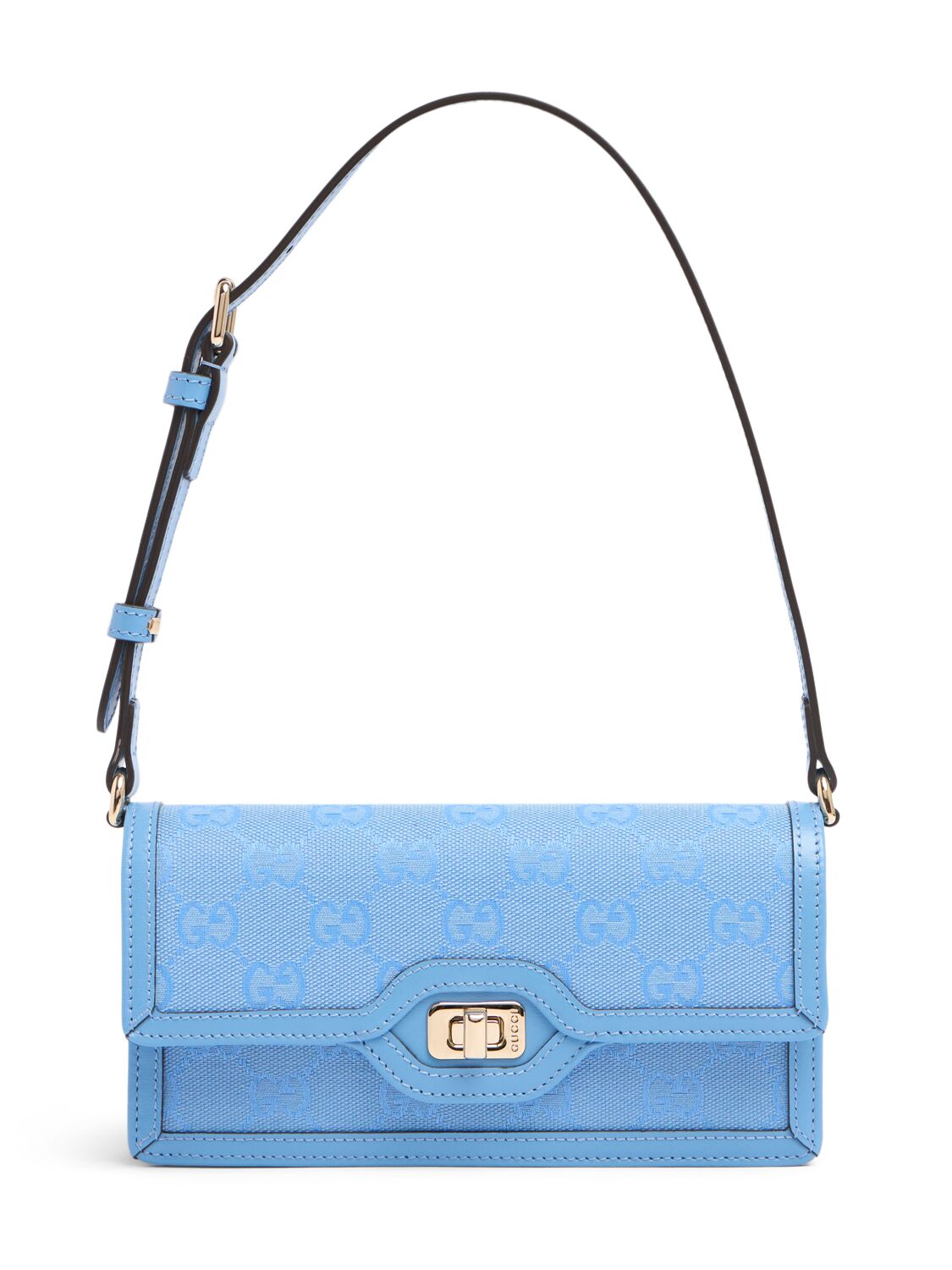 Gucci Mini Luce Leather & Canvas Shoulder Bag In Blue