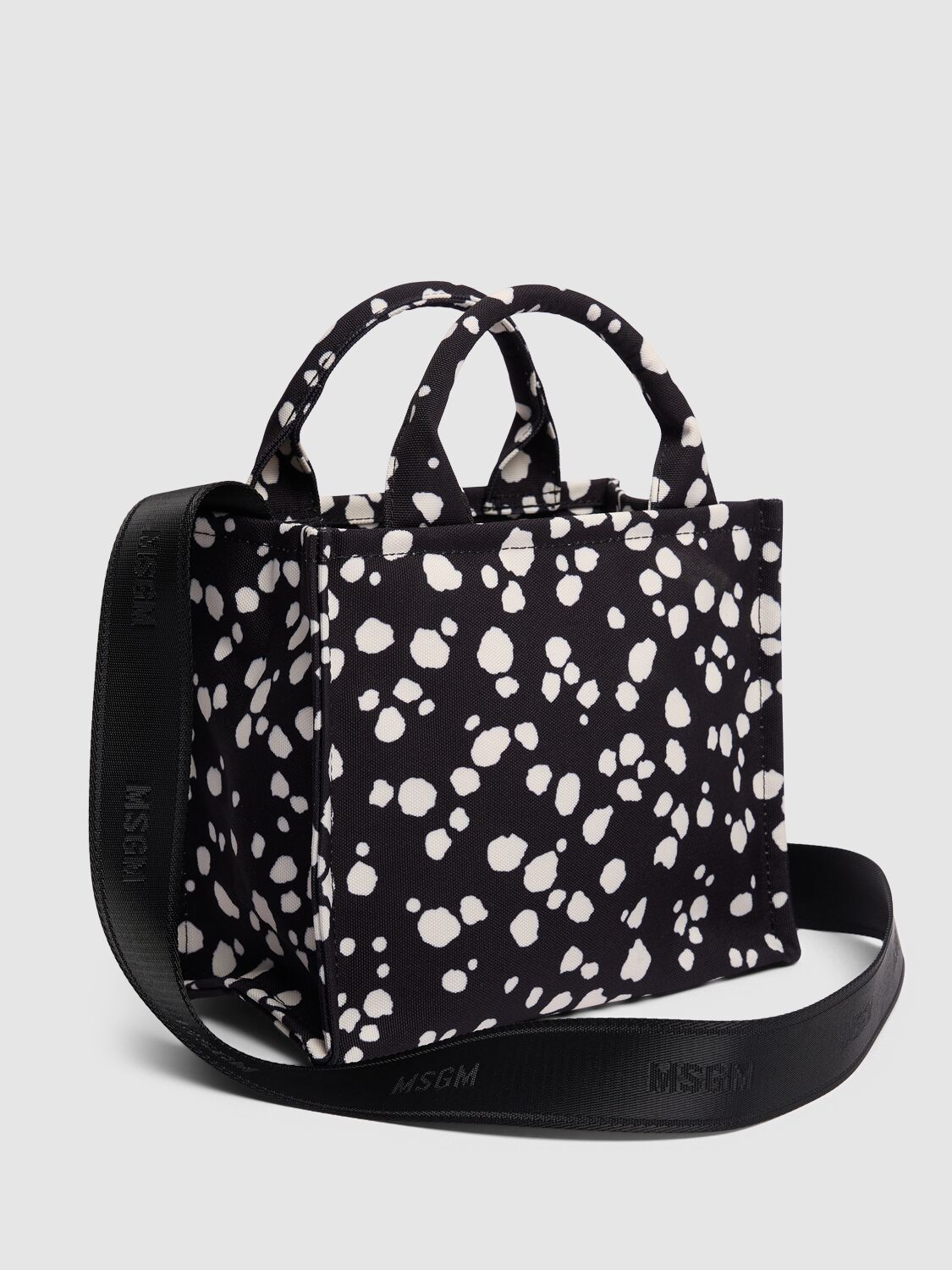 Shop Msgm Small Monogram Printed Bag In Black