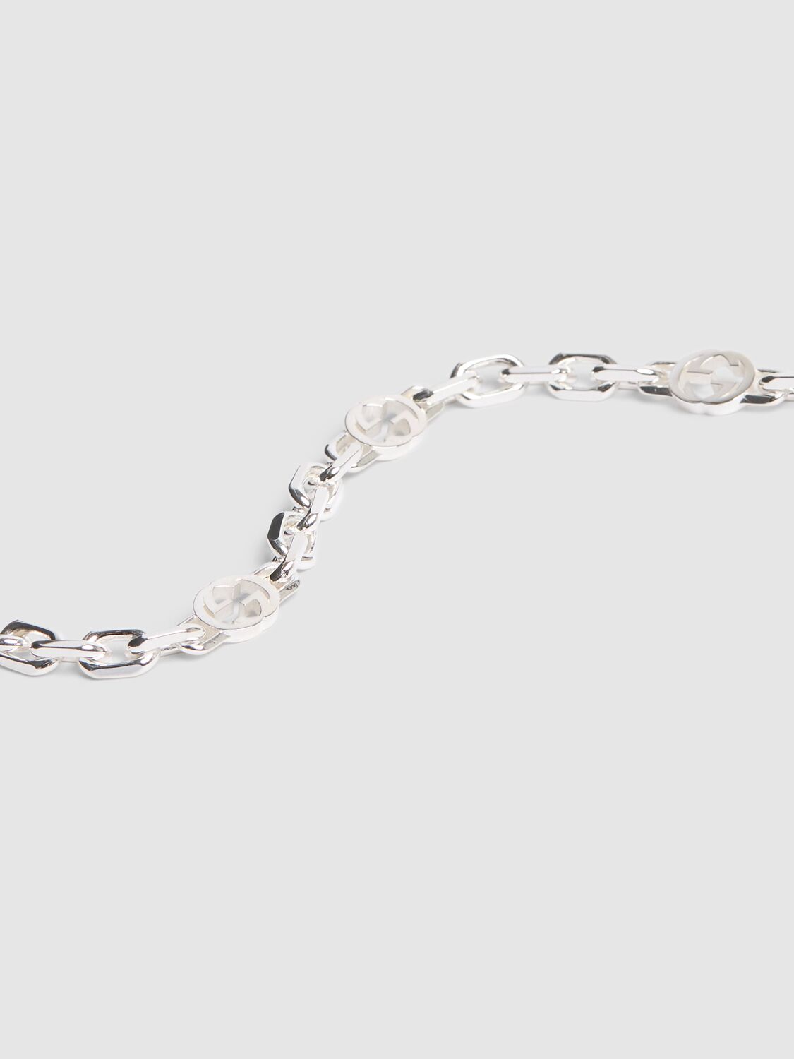 Shop Gucci Interlocking Silver Chain Bracelet