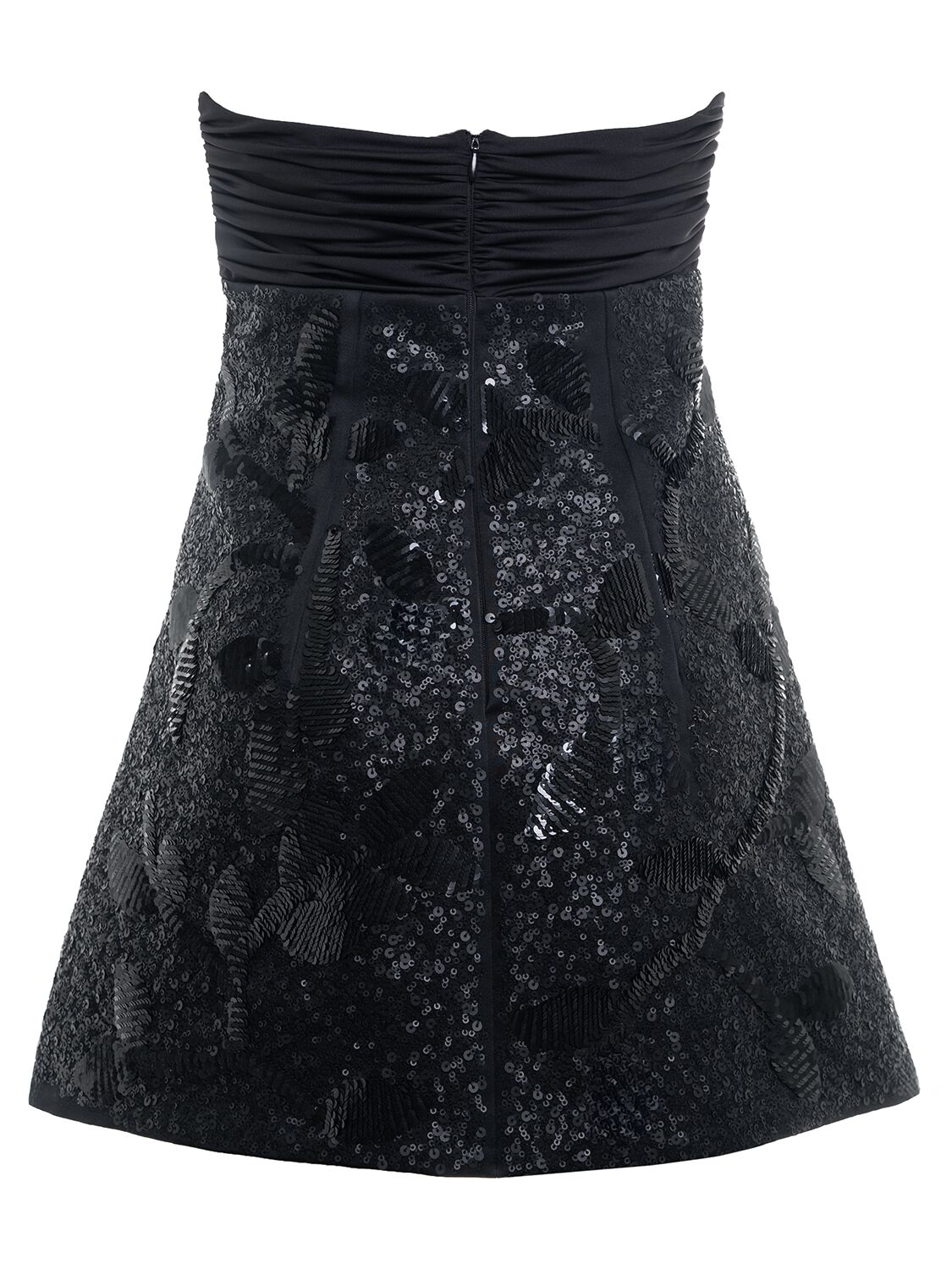 Shop Des Phemmes Sequined Mini Dress W/ Roses In Black