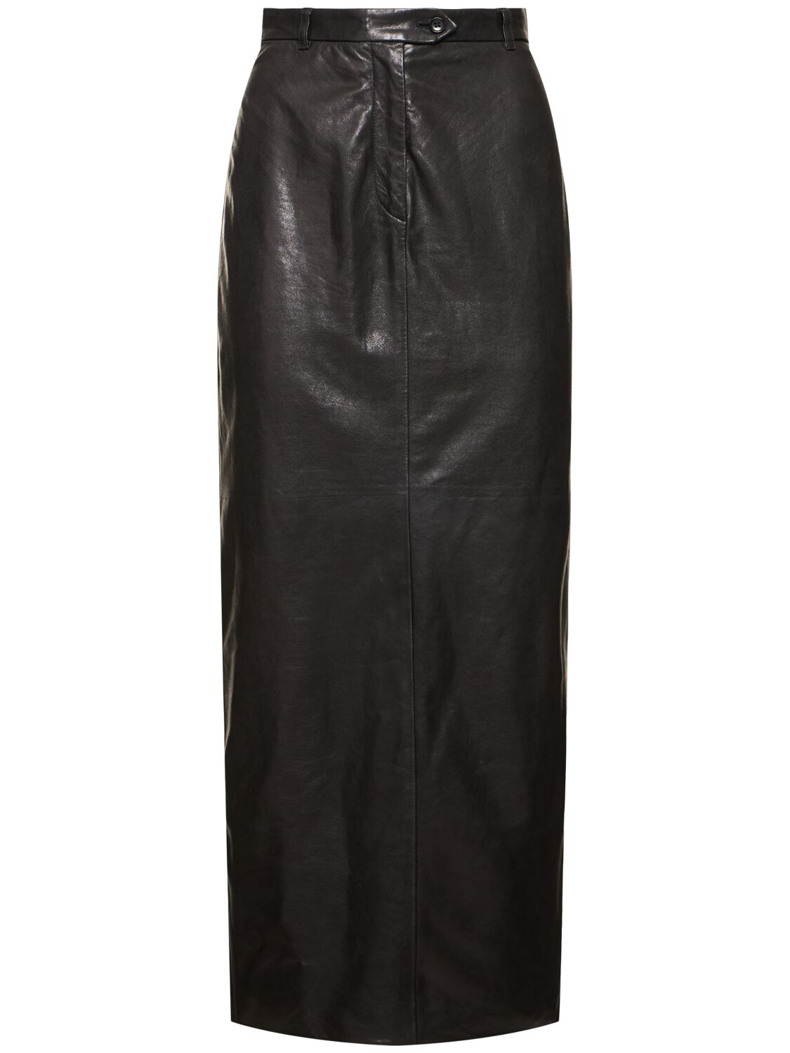 Bally Leather Long Skirt In Black