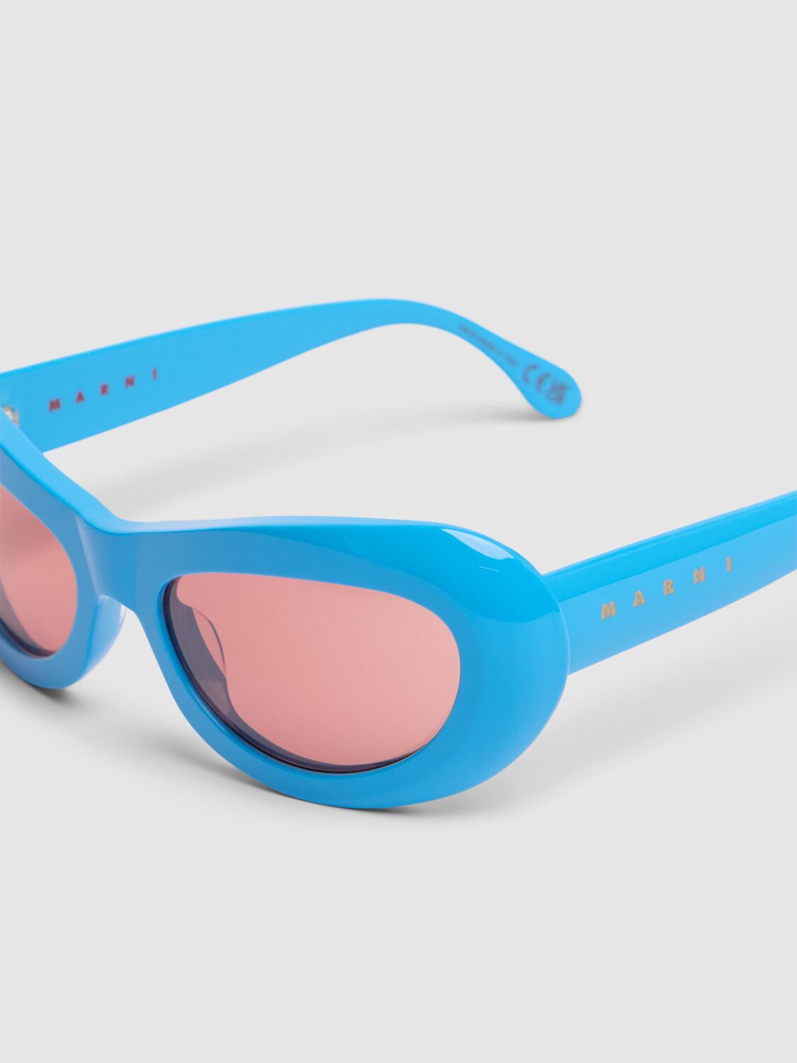 Shop Marni Field Of Rushes Round Sunglasses In Blue