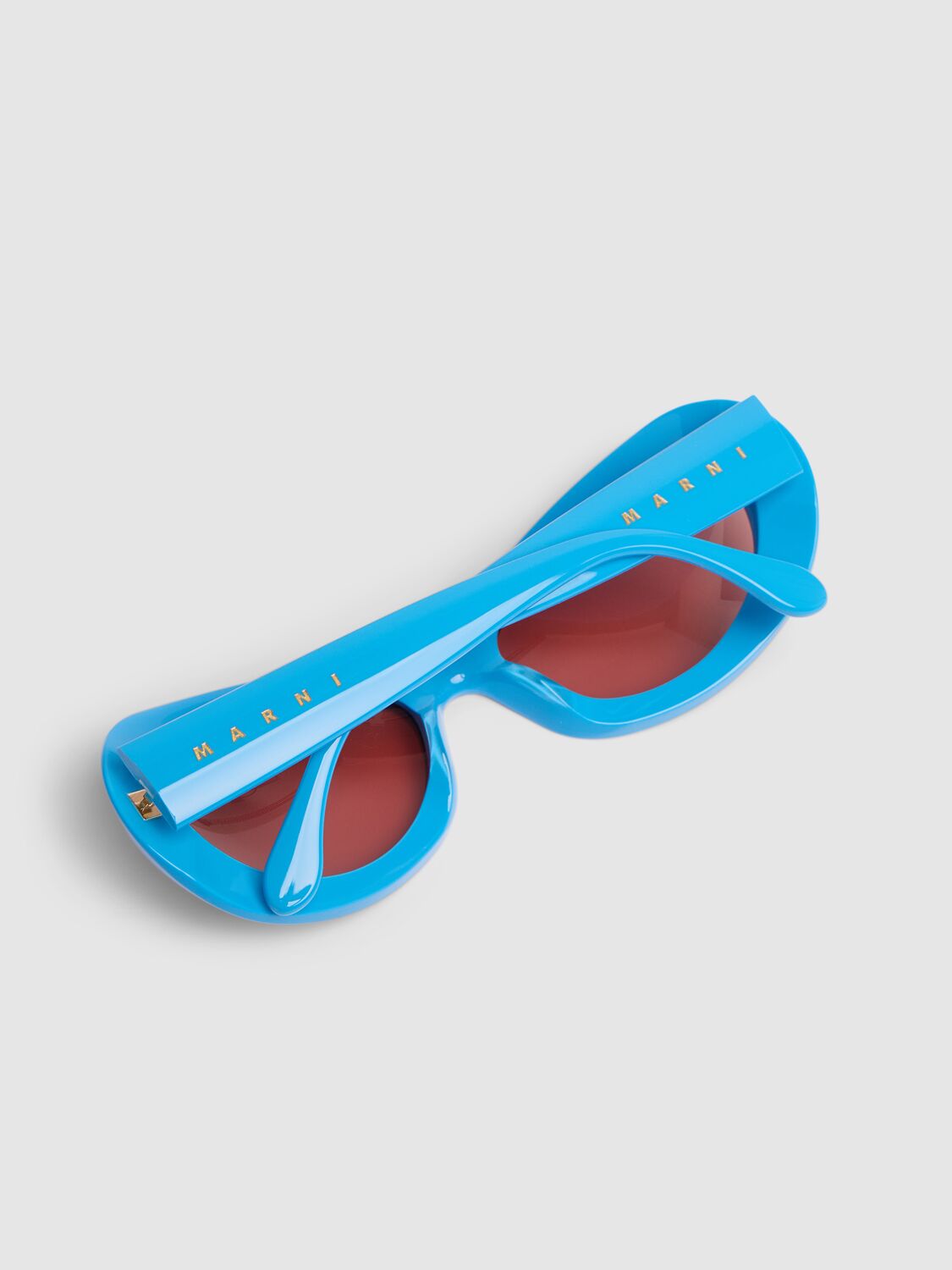 Shop Marni Field Of Rushes Round Sunglasses In Blue