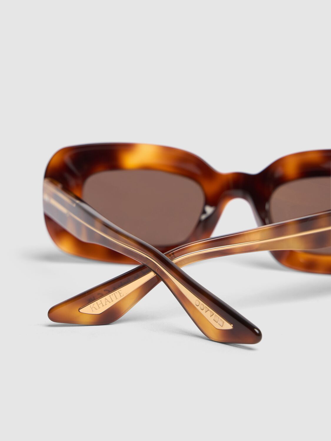 Shop Khaite X Oliver Peoples Sunglasses In Brown,dk Mahoga