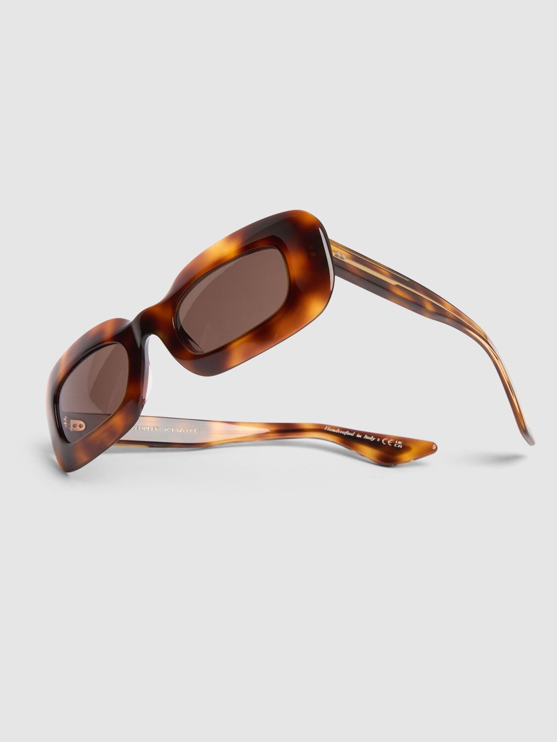 Shop Khaite X Oliver Peoples Sunglasses In Brown,dk Mahoga