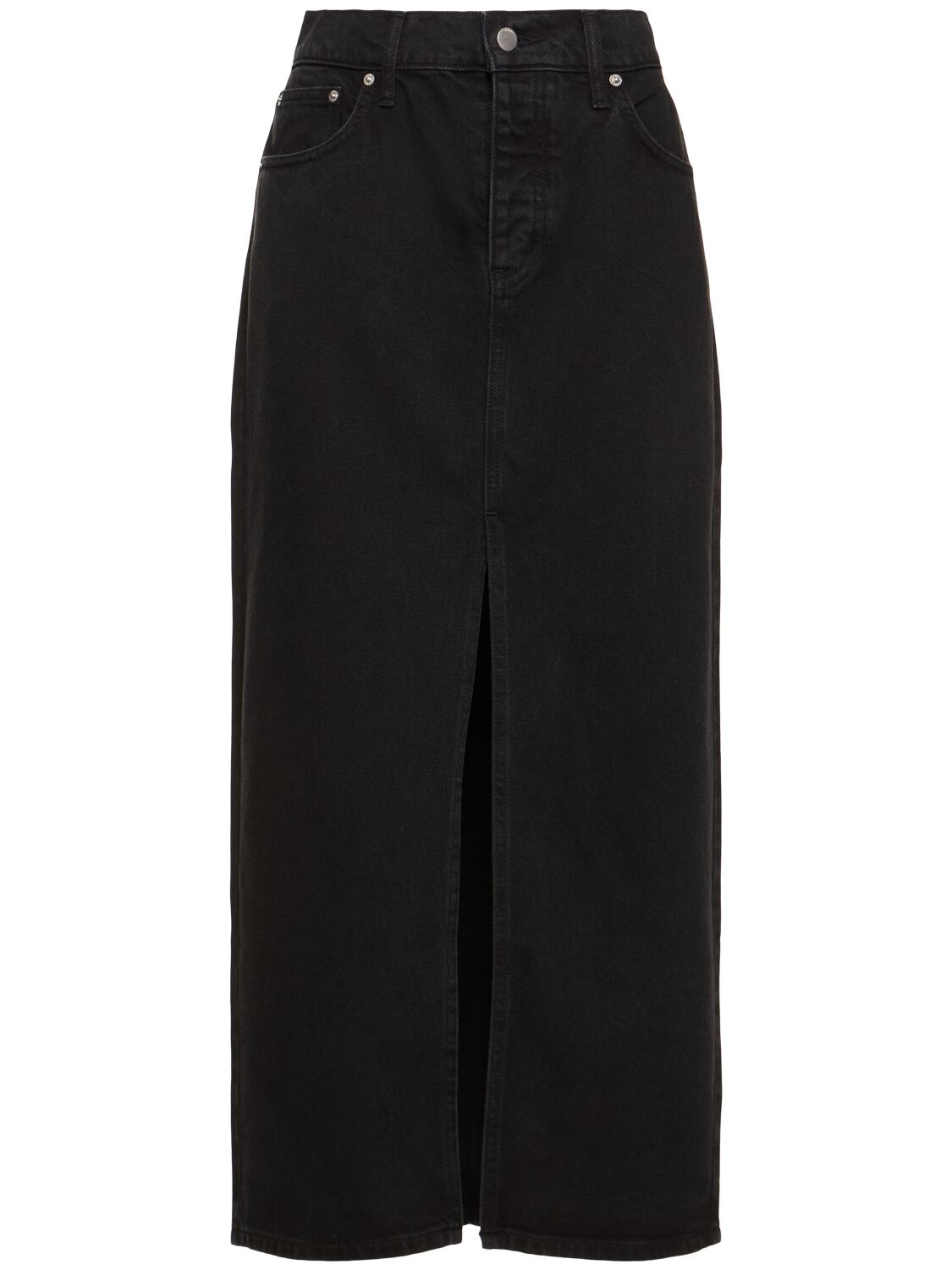 St.agni Denim Maxi Skirt In Black