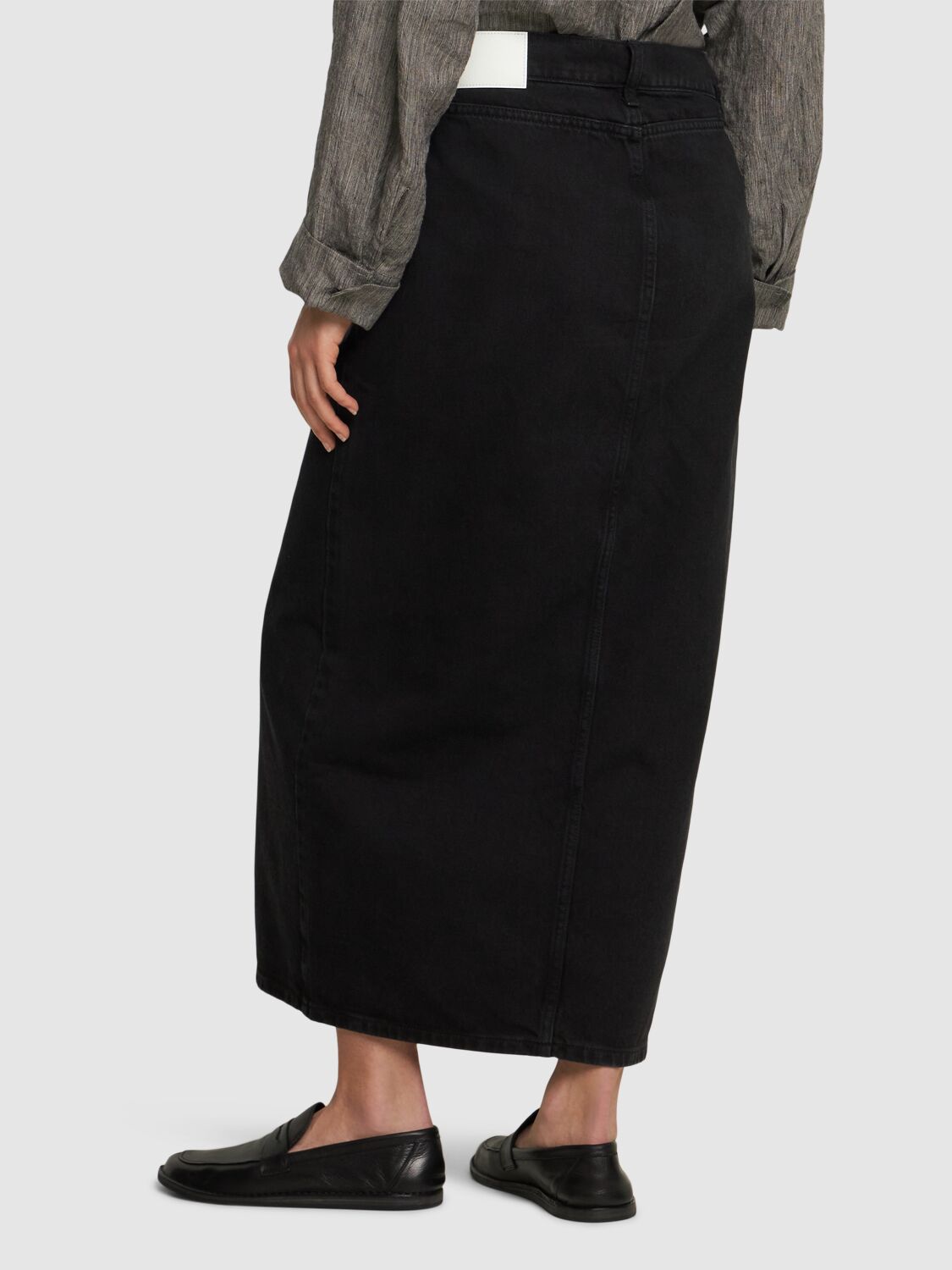 Shop St.agni Denim Maxi Skirt In Black