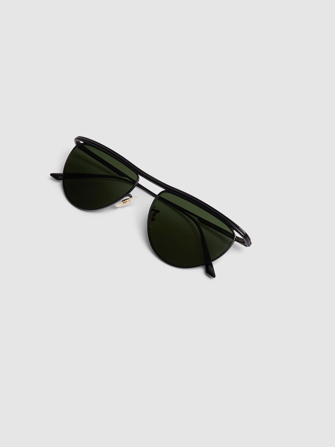 Shop Khaite X Oliver Peoples Metal Sunglasses In Black,green