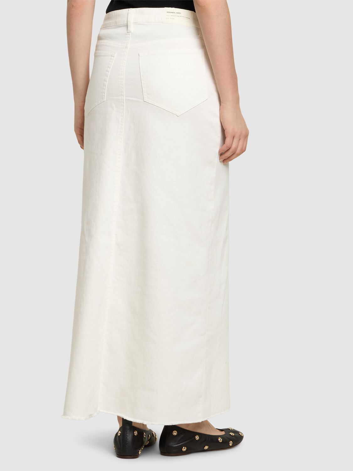 Shop Designers Remix Bennet Cotton Blend Long Skirt In Cream