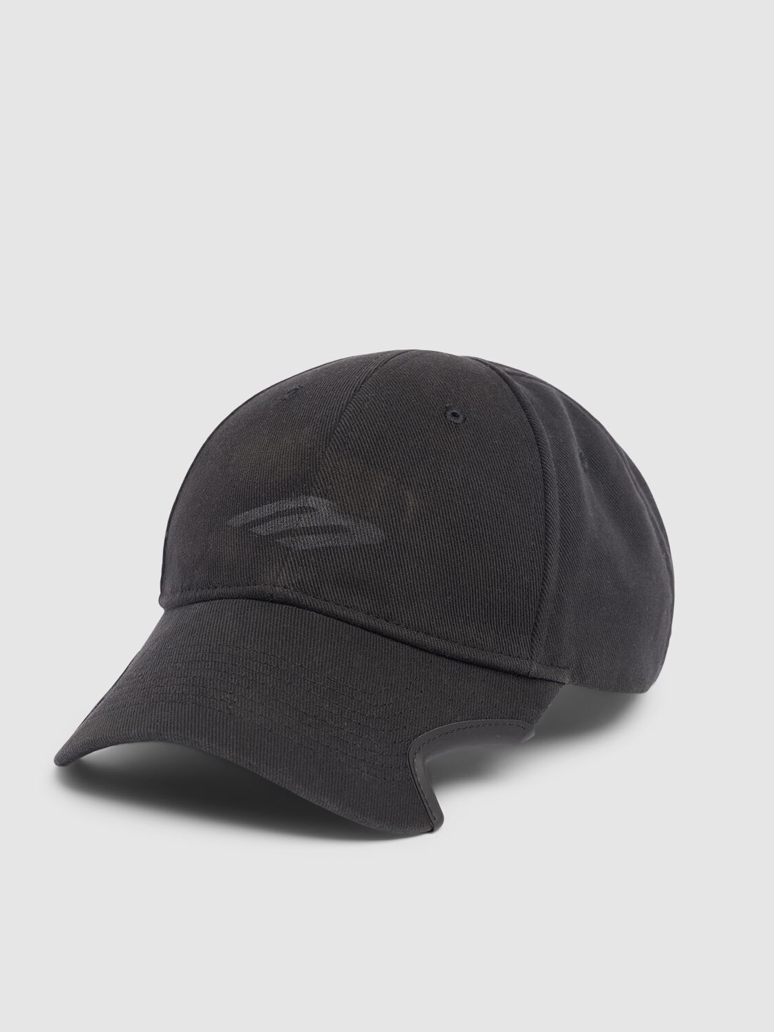 Shop Balenciaga 3b Stencil Cotton Baseball Cap In Black