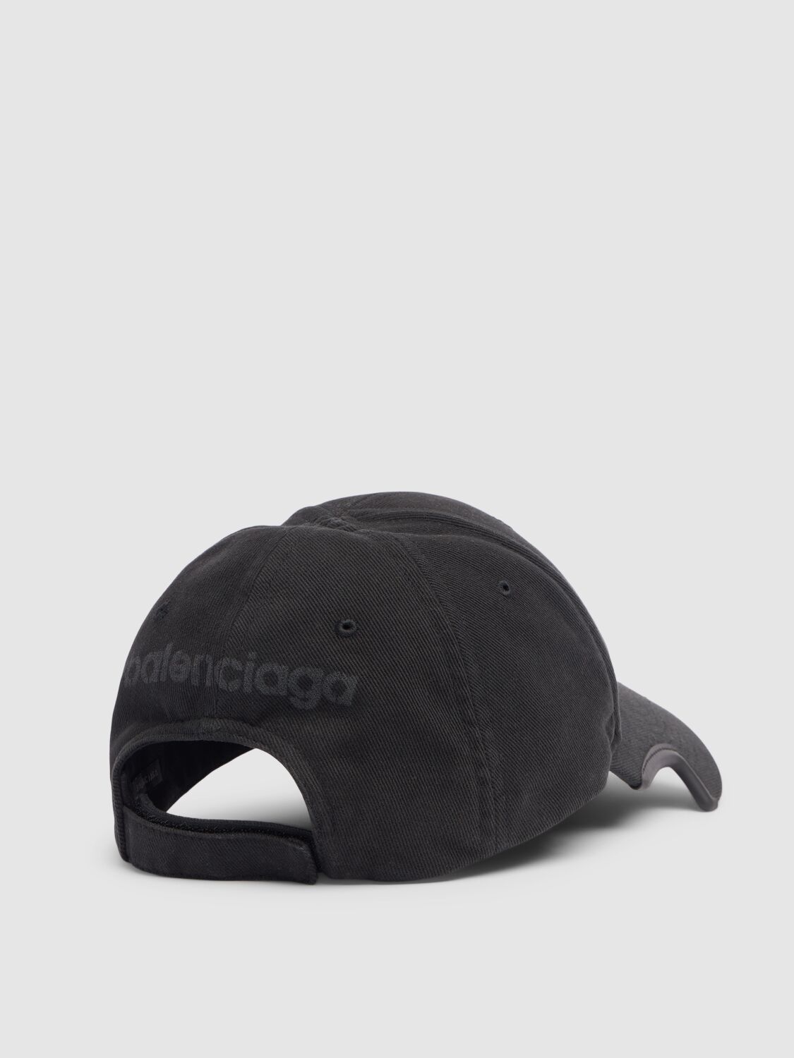 Shop Balenciaga 3b Stencil Cotton Baseball Cap In Black