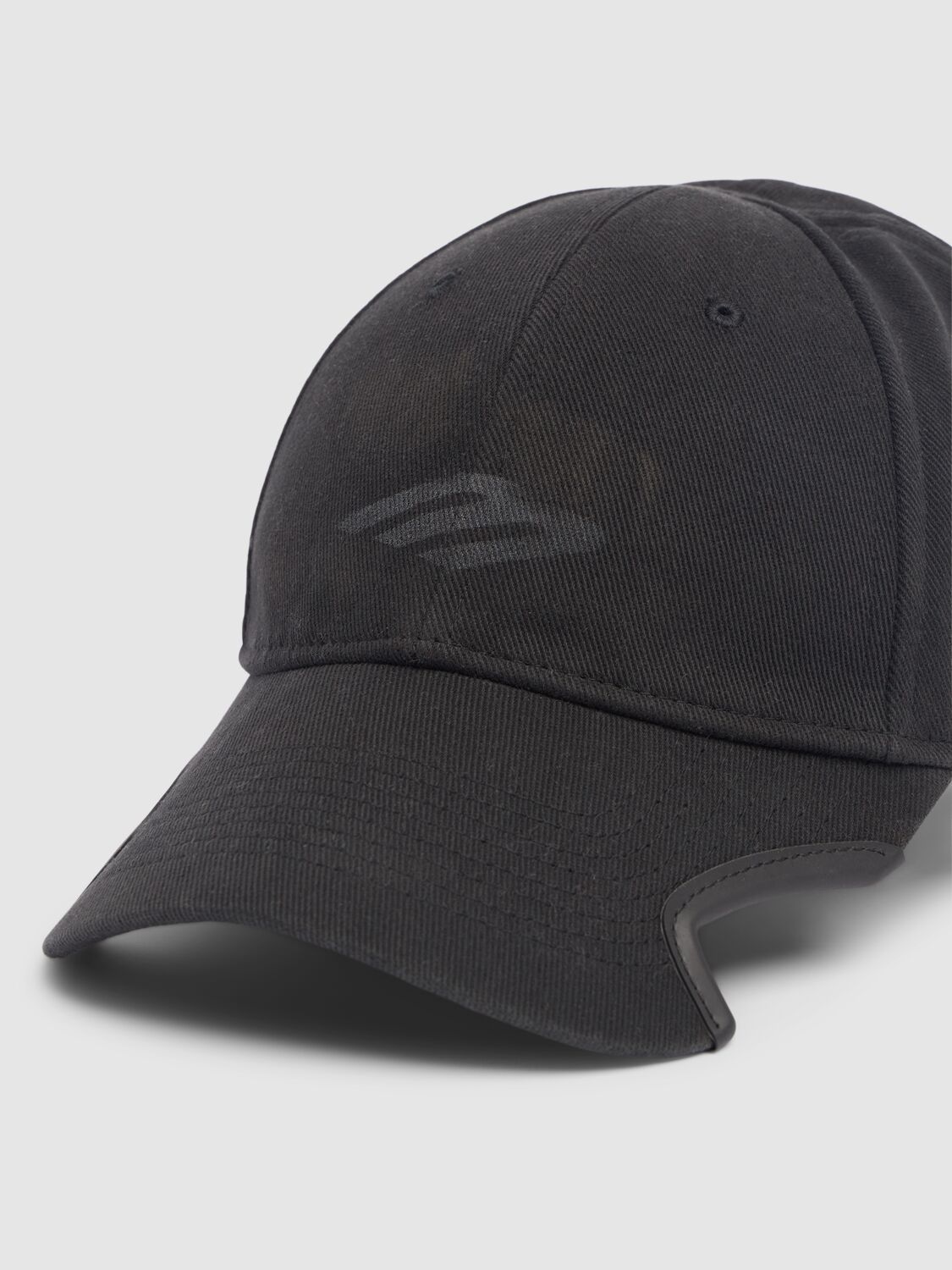 Shop Balenciaga 3b Stencil Cotton Baseball Cap In Black