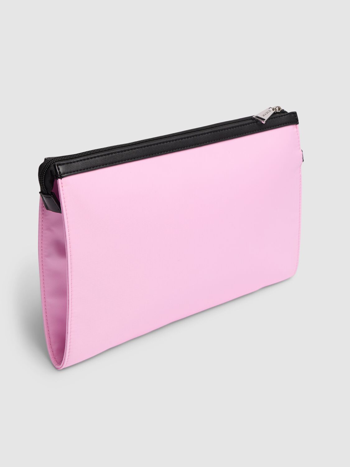 Shop Msgm Logo Printed Nylon Pochette In Pink