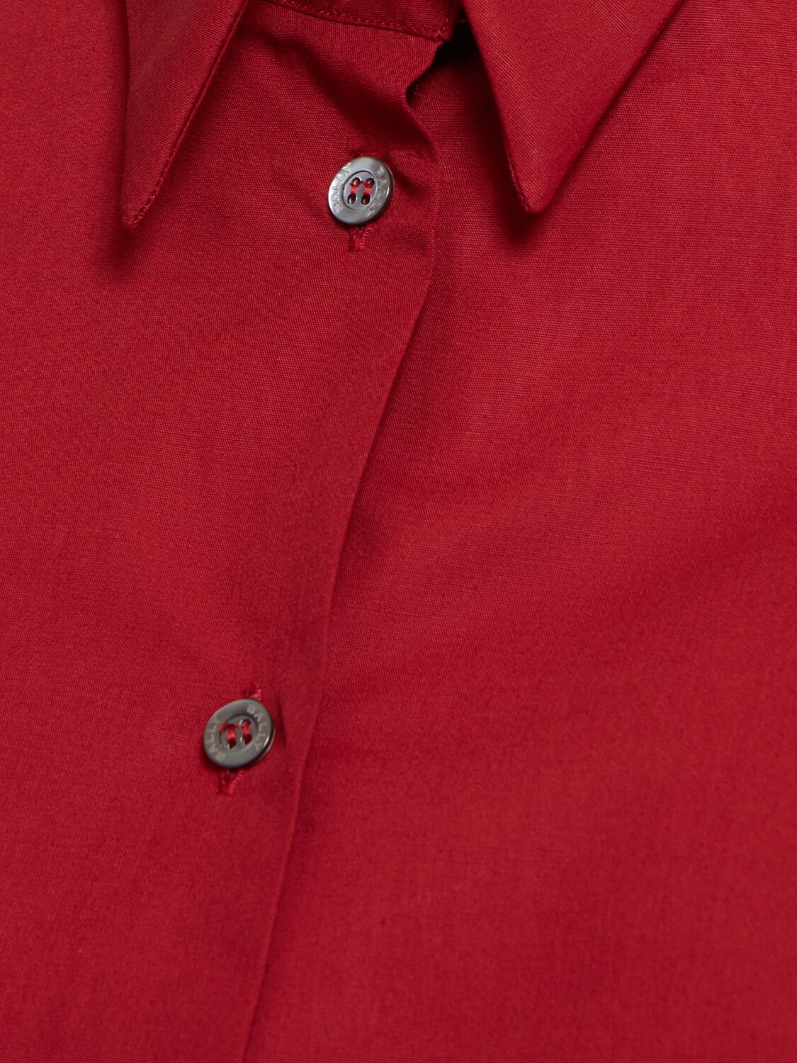 Shop Bally Cotton Poplin Shirt In Red