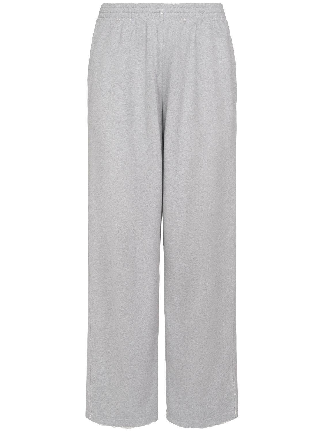 Balenciaga Baggy Cotton-fleece Track Pants In Heather Grey
