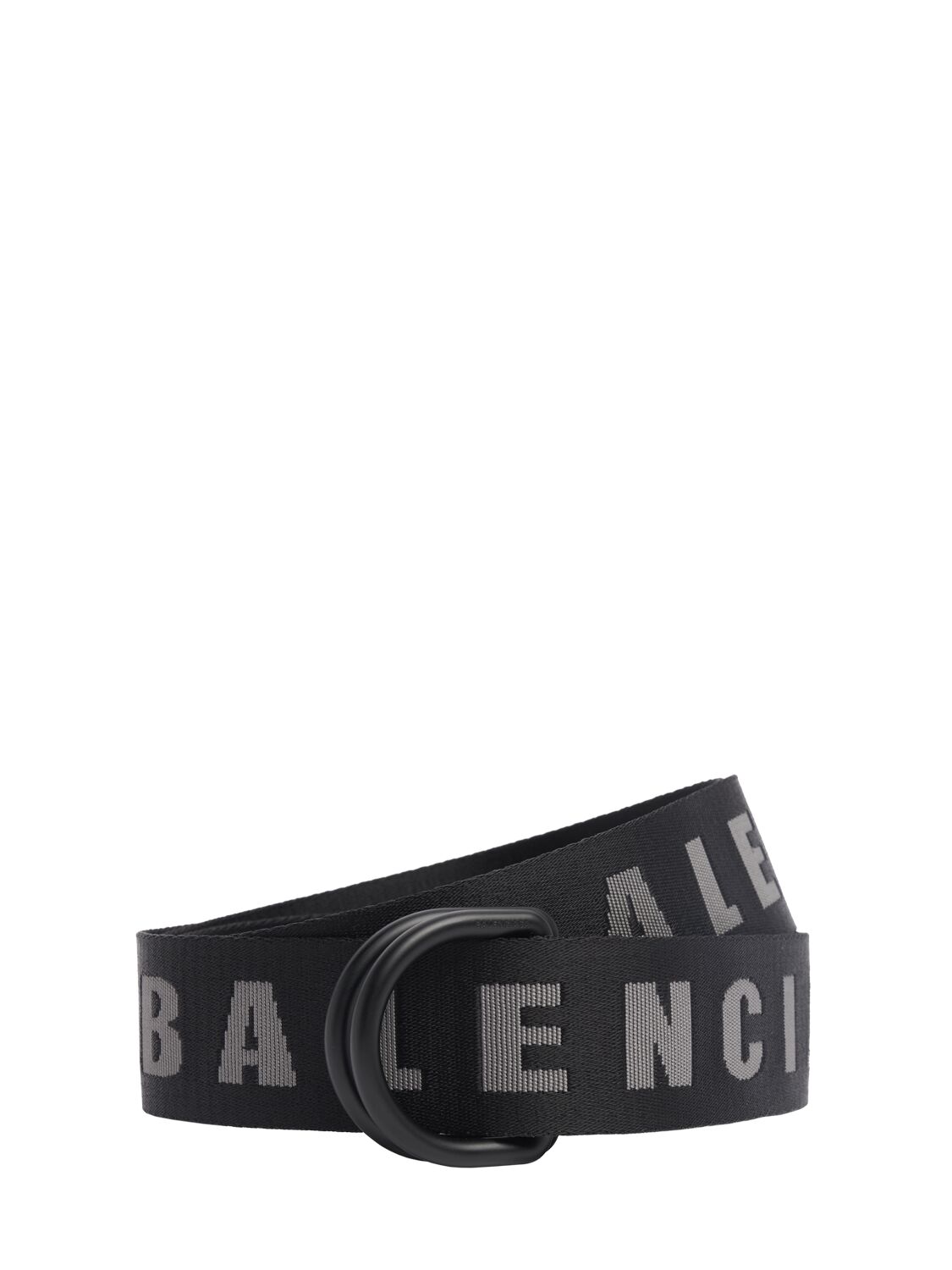Balenciaga 4cm D Ring Nylon Belt In Black/dark Grey