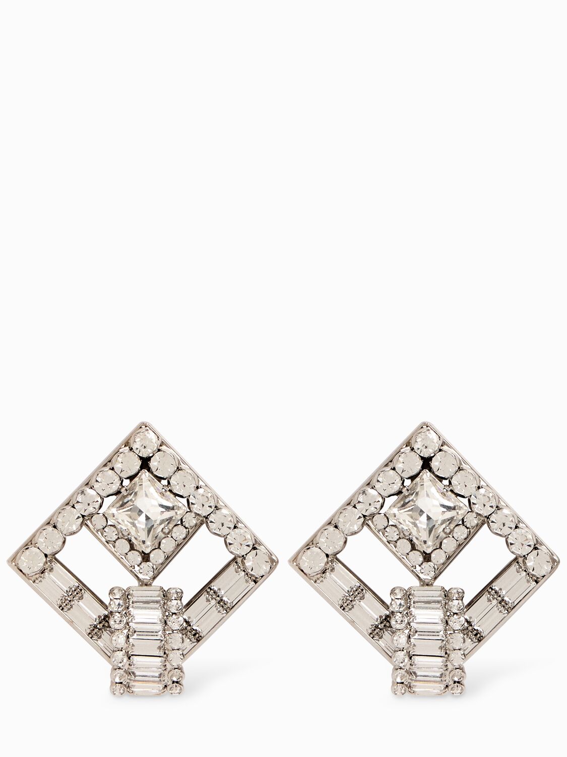Boucles D'oreilles Carrées En Cristaux - ALESSANDRA RICH - Modalova