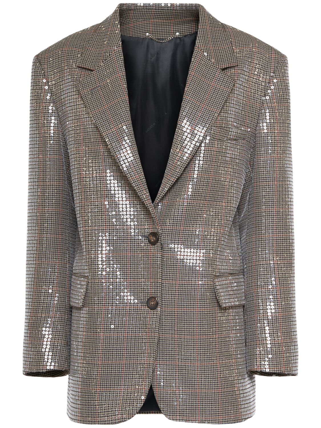 Golden Goose Journey Sequined Wool Blazer In Beige