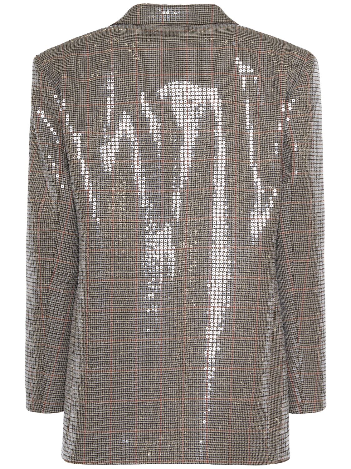 Shop Golden Goose Journey Sequined Wool Blazer In Beige