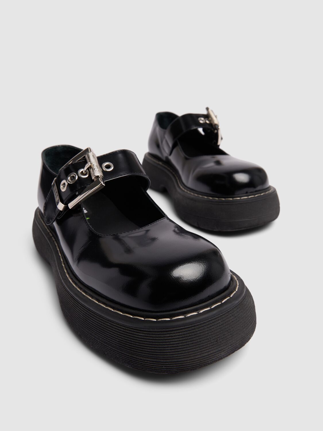 Shop Msgm Mary Jane Flats In Black