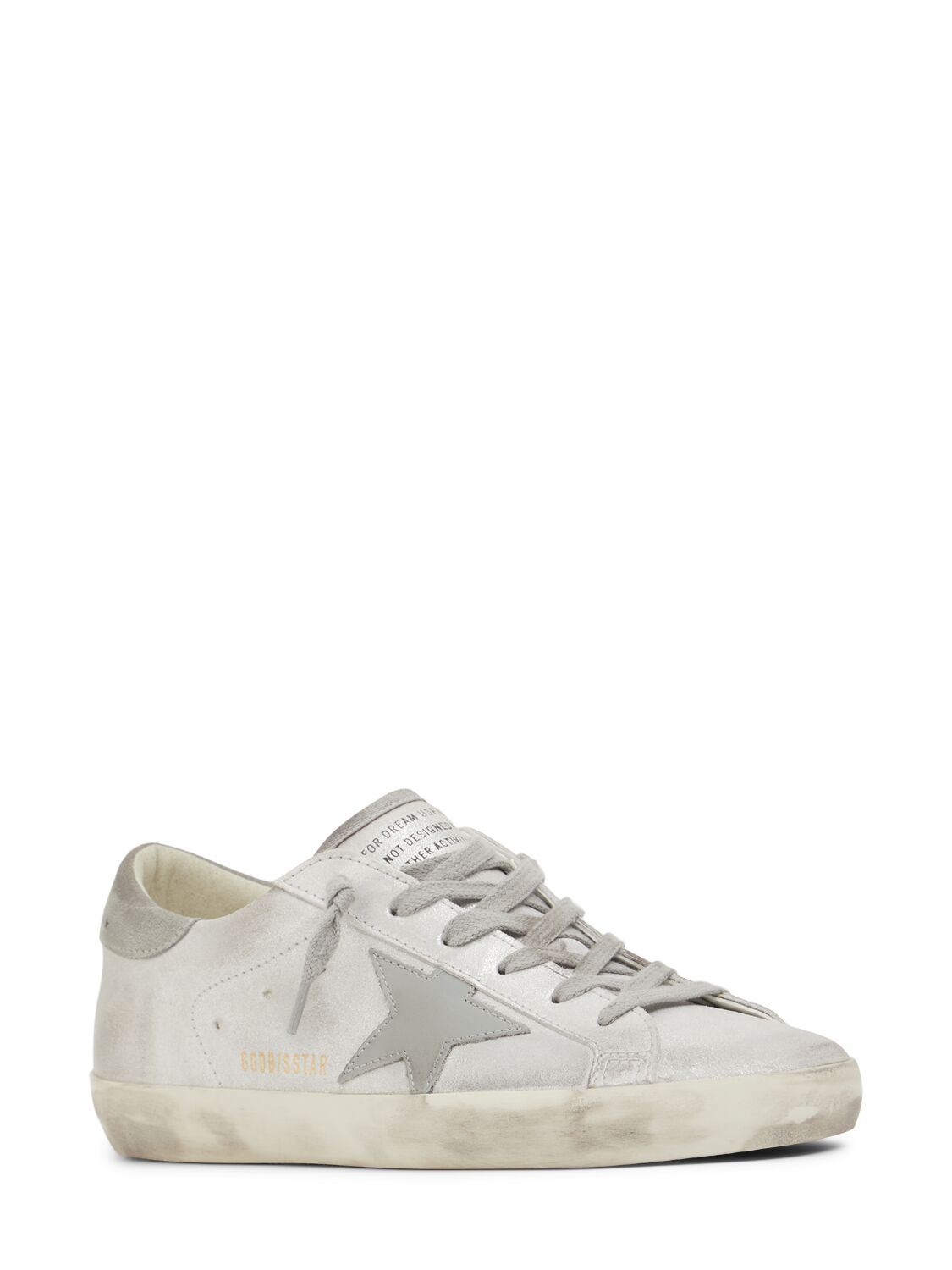 Shop Golden Goose 20mm Super-star Leather Sneakers In Silver