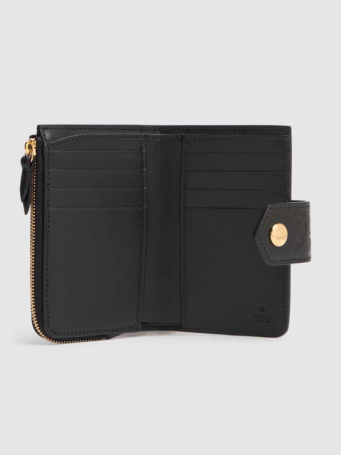 Shop Gucci Gg Leather Wallet In Black