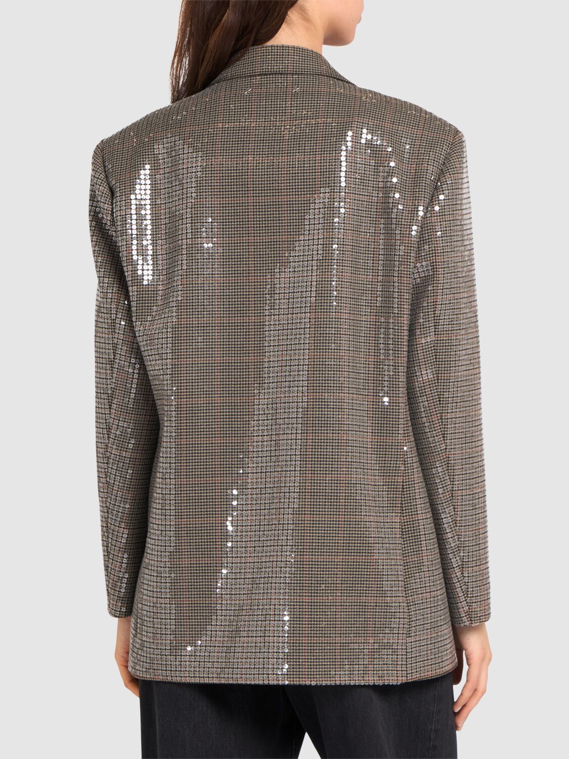 Shop Golden Goose Journey Sequined Wool Blazer In Beige